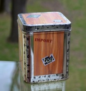 Metalowa stara PUSZKA na HERBATĘ