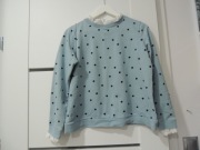 śliczna damska bluza z koronkowymi wstawkami bluza w kropki M  bawełna