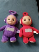 Dwa interaktywne Teletubisie Po i Tinky Winky wielkość 27 cm