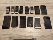 Zestaw 14 telefonów – uszkodzone, na części
