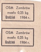 Talony na masło - 1984 r.