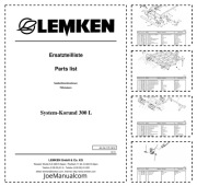Lemken Korund 300 L Parts Catalog Katalog części, schematy budowy