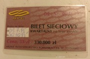 BILET SIECIOWY KWARTALNY  MPK POZNAN-UNIKAT!! OKAZJA KOSZTOWAL 330 000 ZL!
