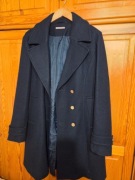 Granatowy Płaszcz Damski Elegancki Klasyczny Anne Field rozmiar 44 2XL