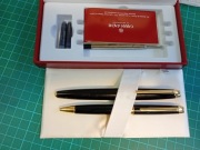 Pióro wieczne i długopis Caran D'Ache, model Leman, czarne