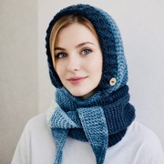 Balaclava kominiarka kapturoszal zamiast czapki handmade 53-55 cm