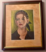 Portret - Ręcznie wykonany obraz - olej /papier A4