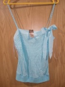 Warehouse błękitny w kropeczki 100%jedwab  z metką