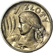 159. 1 złoty 1925 Żniwiarka Londyn ładny egzemplarz