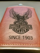 Harley Davidson pierśiówka obita skurą,twoje logo/napis 