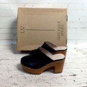 L37 Loft37 drewniaki klapki skórzane czarne nowe 36 handmade dżety