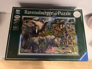 RAVENSBURGER PUZZLE 18000 ELEMENTÓW DZIKA NATURA SŁONIE UKŁADANKA 276X192CM