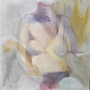 Akt kobiecy II, 80x80 cm, obraz, gwasz na płótnie