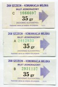 Bilety ZKM  Szczecin - 35gr, warianty, reklama