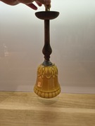 Wisząca stara lampa z pomarańczowym kloszem