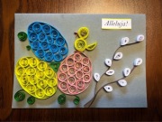 Kartka WIELKANOCNA, ręcznie robiona, quilling