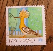 ZNACZEK POLSKI - Dudek ptak czubek - 17 zł Stefan Małecki PWPW 1982