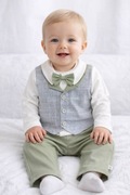 Elegancki garnitur chłopięcy niemowlęcy 9-12 miesięcy (74-86 cm)