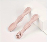 Zestaw silikonowych widelców i łyżek dla niemowląt, 2 szt. samodzielne karm