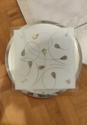 Lampa sufitowa srebrna/biała/szklana z wzorami
