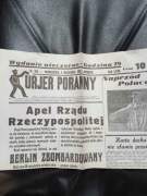 Kurier Poranny - 5 wrzesień 1939 r.