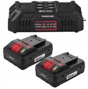 Zestaw 2 Akumulatory Smart 4Ah i Podwójna ładowarka  PARKSIDE PDSLG 20 B12