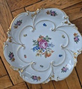 Ilmenau duży talerz do ciasta, patera,  porcelana kwiaty 