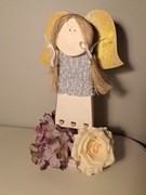 Anioł drewniany figurka chrzest komunia chłopiec 