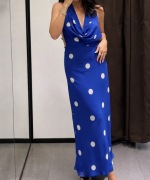 XL 42 Zara długa letnia wiosenna sukienka w kropki grochy groszki