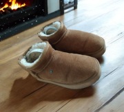 Markowe buty śniegowce mukluki Warmbat Australia r37 brązowe kożuszek