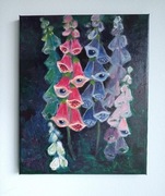 Obraz "Naparstnice" akryl na płótnie bawełnianym