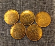 5x 5 gr groszy 2014 MW Mennica Polska. Monety Prosto z WORECZKA