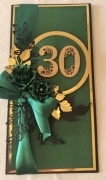 Kartka na 30 urodziny rocznicę ślubu ręcznie robiona DL pudełko