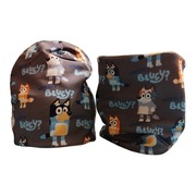 Komplet zestaw wiosenny bawełniany czapka komin nowość Piesek Bluey