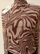 Bluzka damska top siatkowa brązowa mazaje