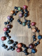 Korale multicolor drewniane ludowe folk boho 