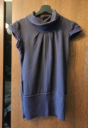 Sweter fioletowy śliwkowy bez rękawów bezrękawnik r. S / 36