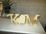 komplet liter 3d inicjały 20 cm drewno napisy