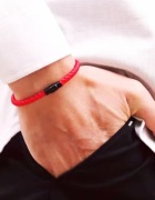 Elegancka bransoletka MĘSKA czerwona. Unisex! Towar NOWY! 