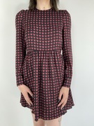 Czarna sukienka mini w czerwone serduszka rozm. XS Zara