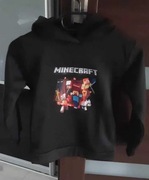 Minecraft Bluza z kapturem czarna 120