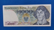 Banknot 1000 zł z 1982r. Seria KG.