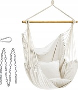 SONGMICS Wisząca Huśtawka z 2 Poduszkami Metalowy Łańcuch do 150 kg