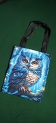 Torba na zakupy niebieska sowa