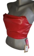 Czerwony seksowny skórzany gorset top nowy r 36 S zapinany na zamek