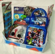 AVENGERS zestaw , figurka, śniadaniówka, bidon, tablica na kredę itp