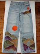 Spodnie jeans ręcznie malowane 