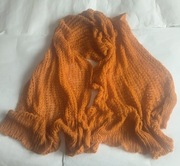 Nowy dziergany duży szal puszysty