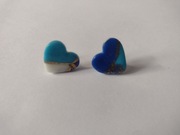 Kolczyki sztyfty serca niebieskie 