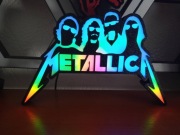 Lampka LED 3D METALLICA – Podświetlane Logo RGB – Dekoracja dla fana rocka